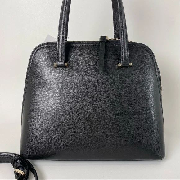 Kate Spade Handbag Patterson Drive Medium Dome Leather Satchel Bag in Black - Picture 5 of 11